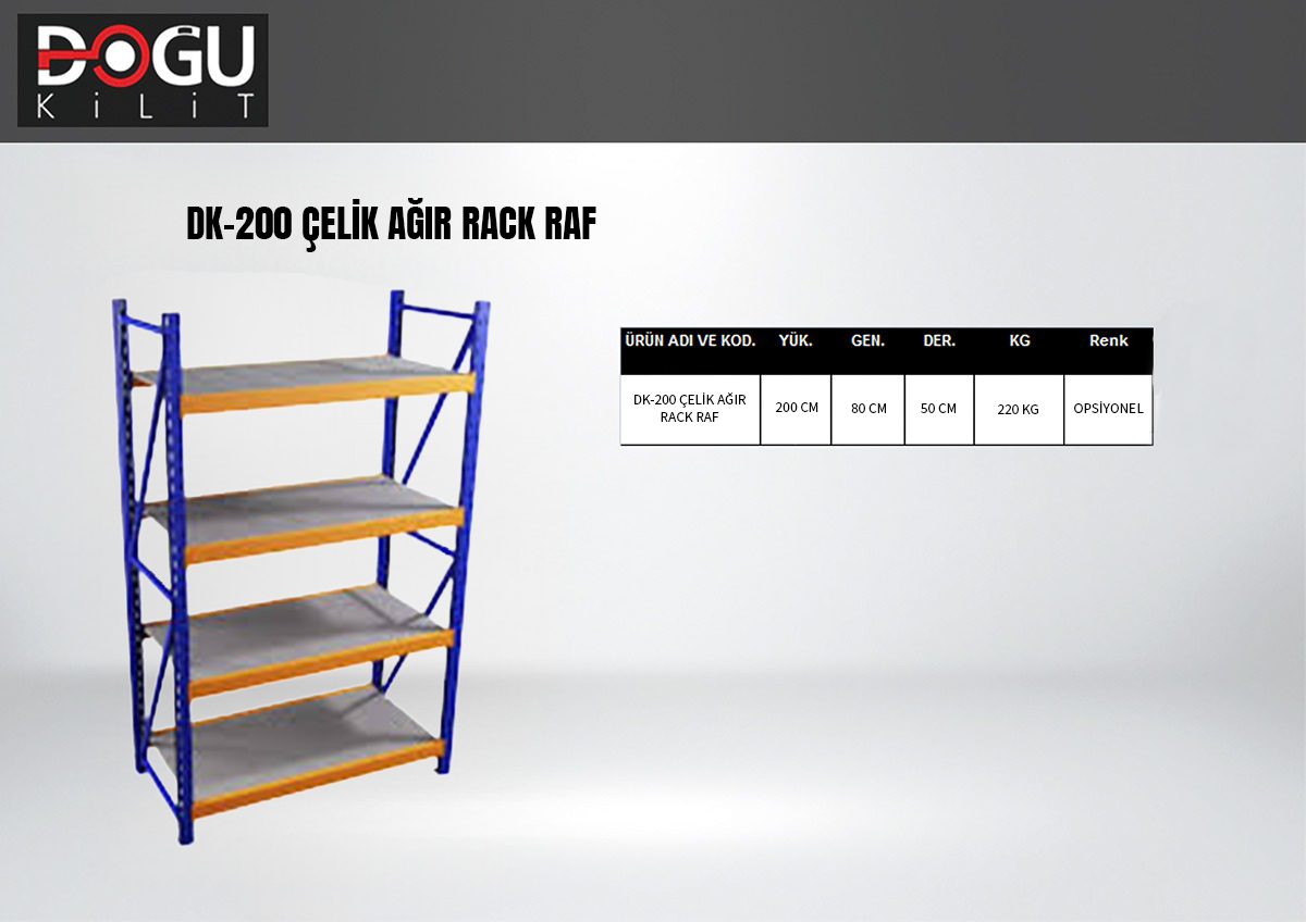 DK-200 Çelik Ağır Rack Raf — orijinal katalog