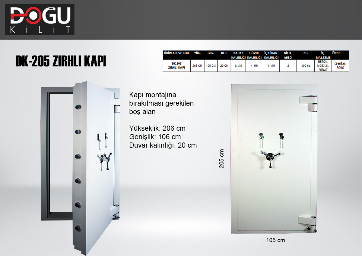 DK-205 Zırhlı Kapı — orijinal katalog