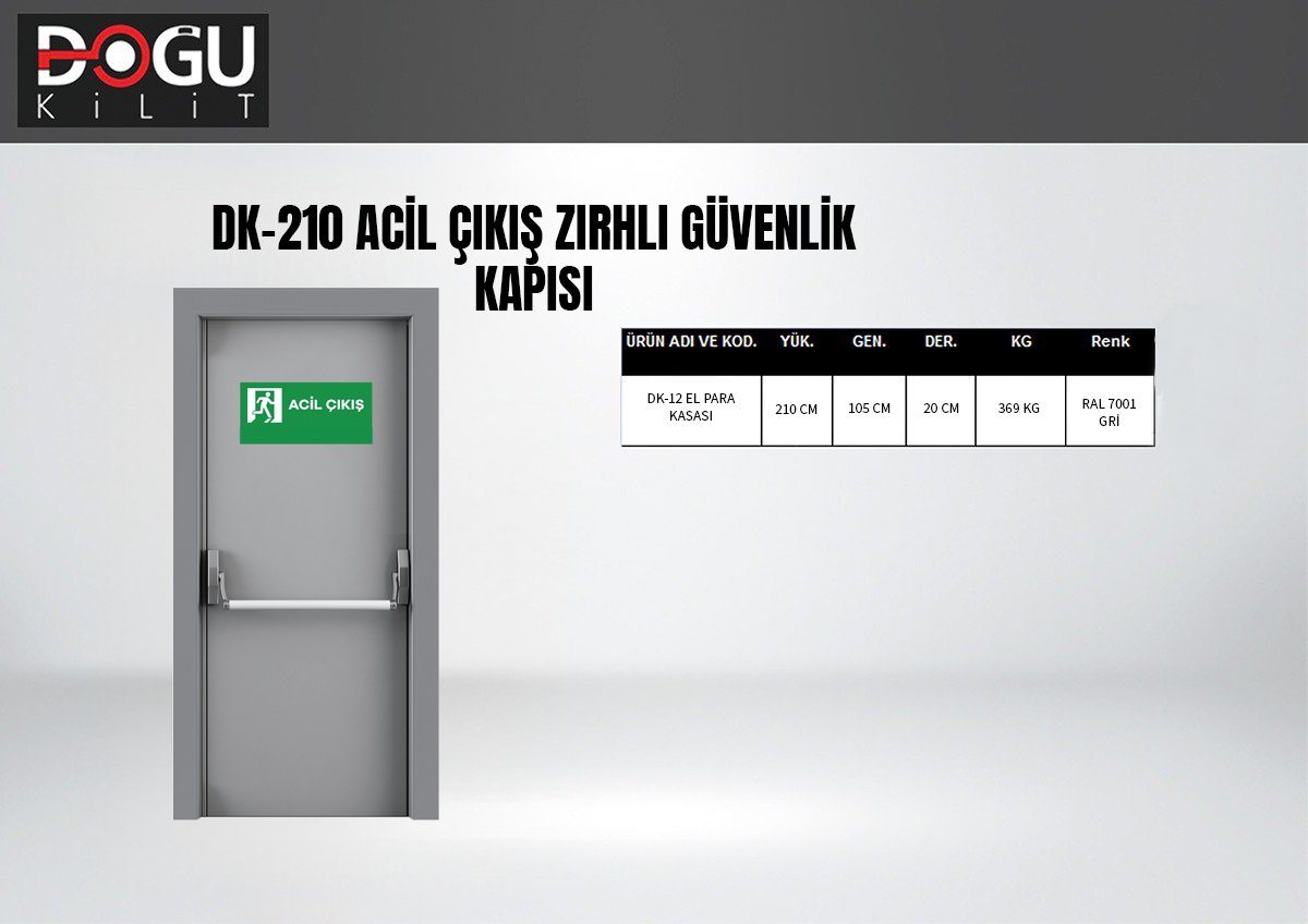 DK-210 Acil Çıkış Zırhlı Güvenlik Kapısı — orijinal katalog
