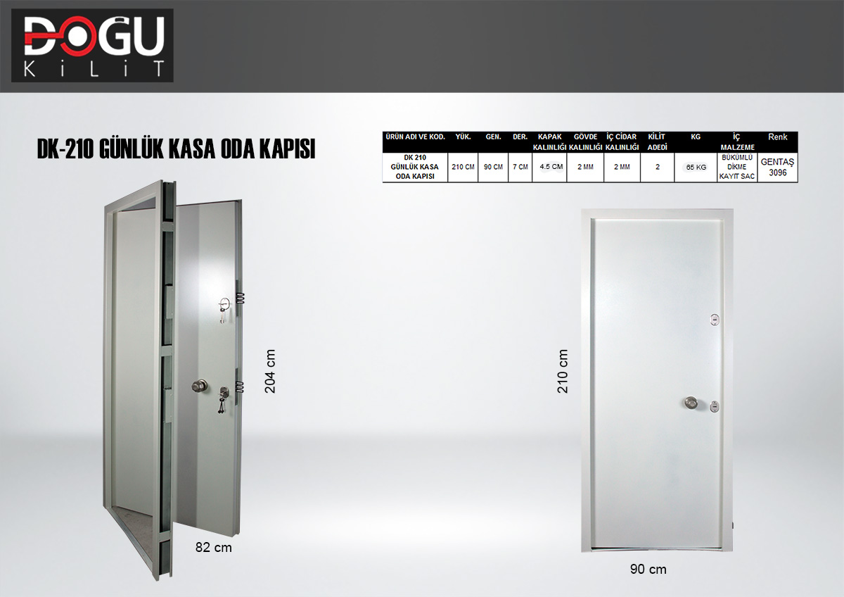 DK-210 Günlük Kasa Oda Kapısı — orijinal katalog