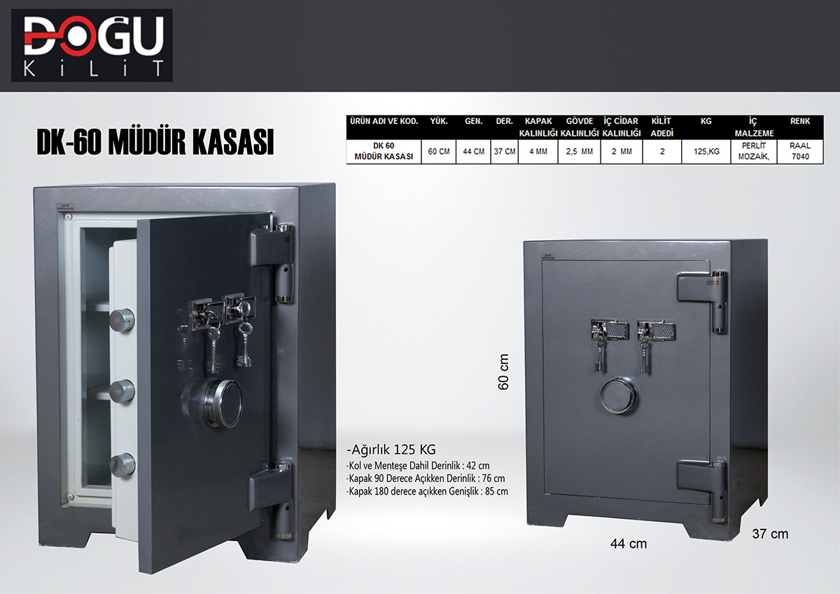DK-60 Müdür Kasası — orijinal katalog